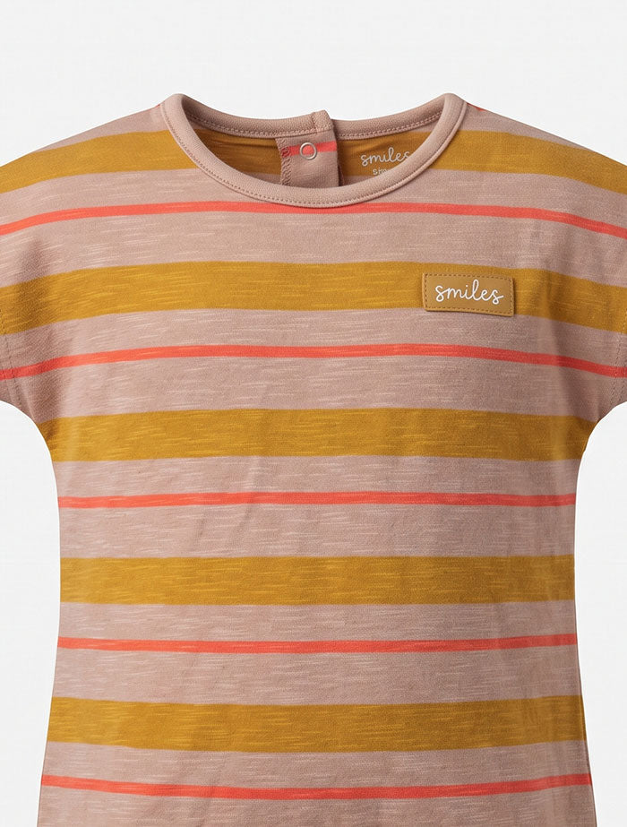 Yellow red stripes jumpsuit