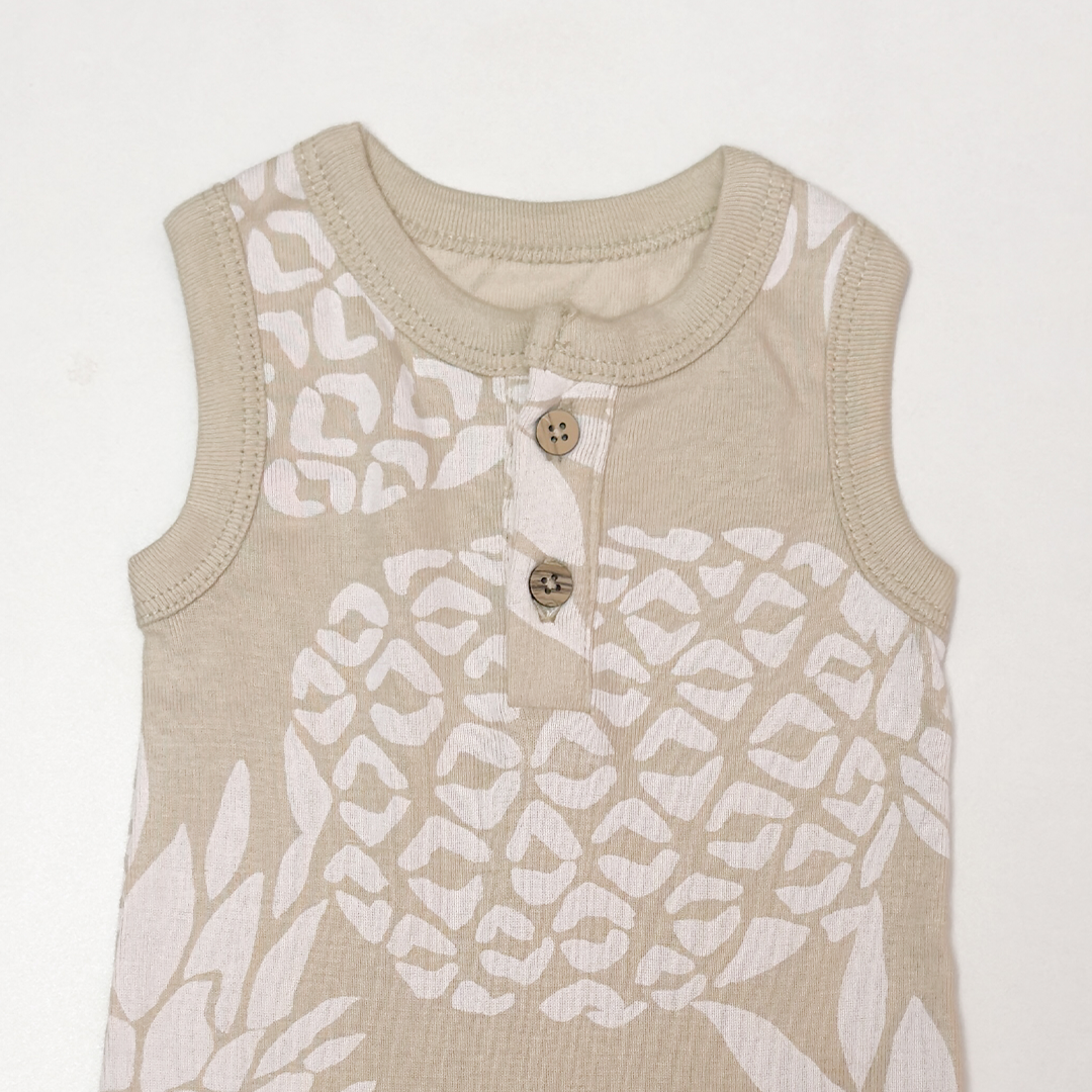 CREAM PRINTED SLEEVELESS JUMPSUIT