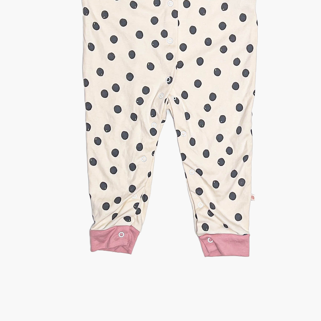 BEIGE POLKA DOTTED ROMPER