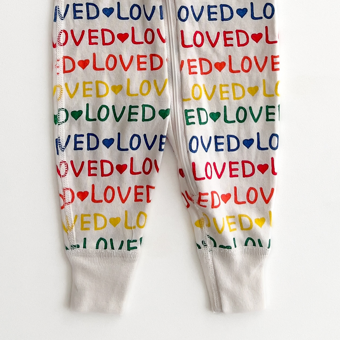 Multicolored loved patterned romper