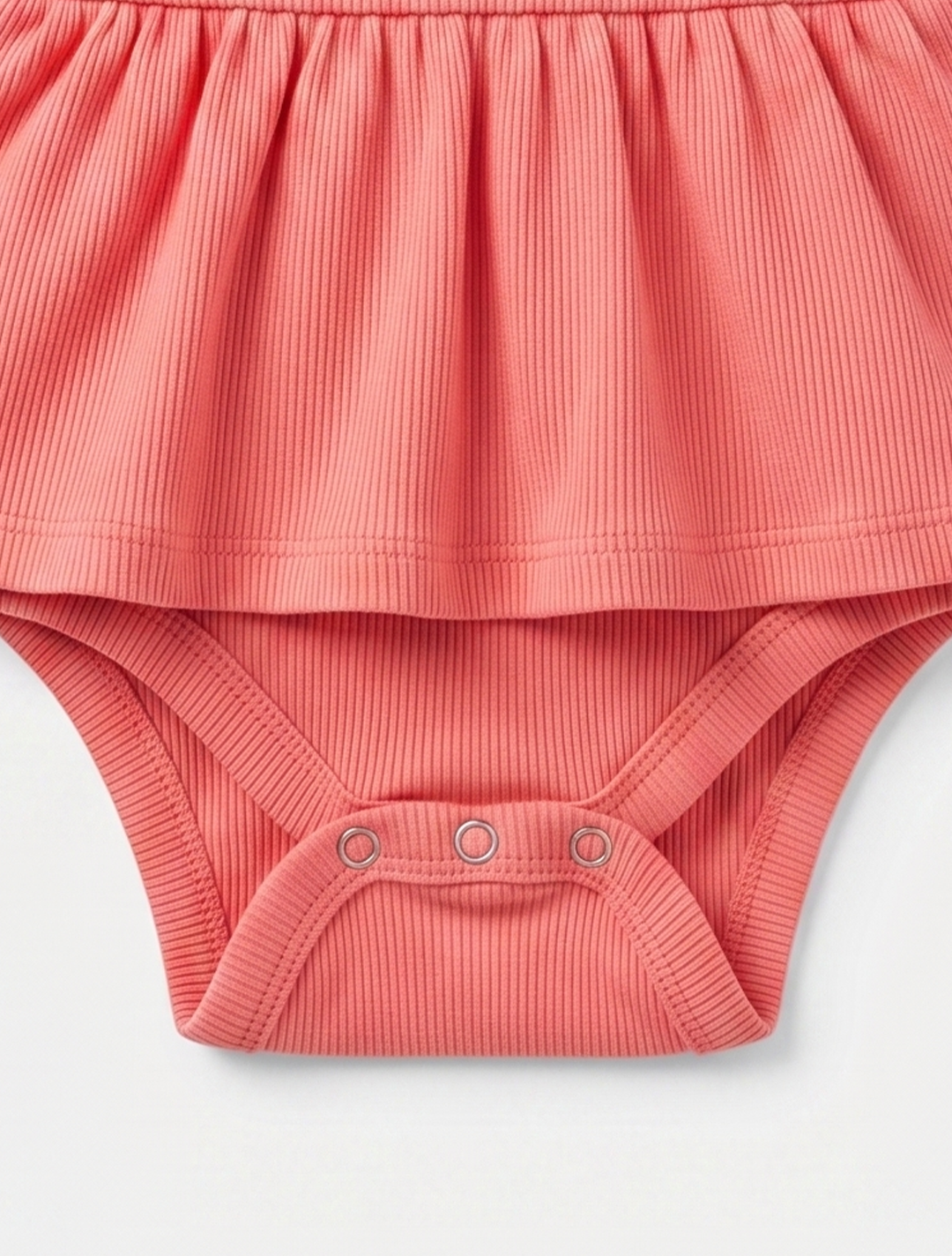PEACH ORANGE POINTELLE SUNSUIT