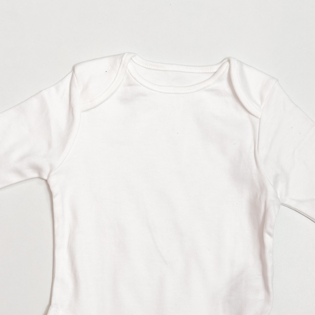 WHITE COTTON FULL SLEEVE ONESIE