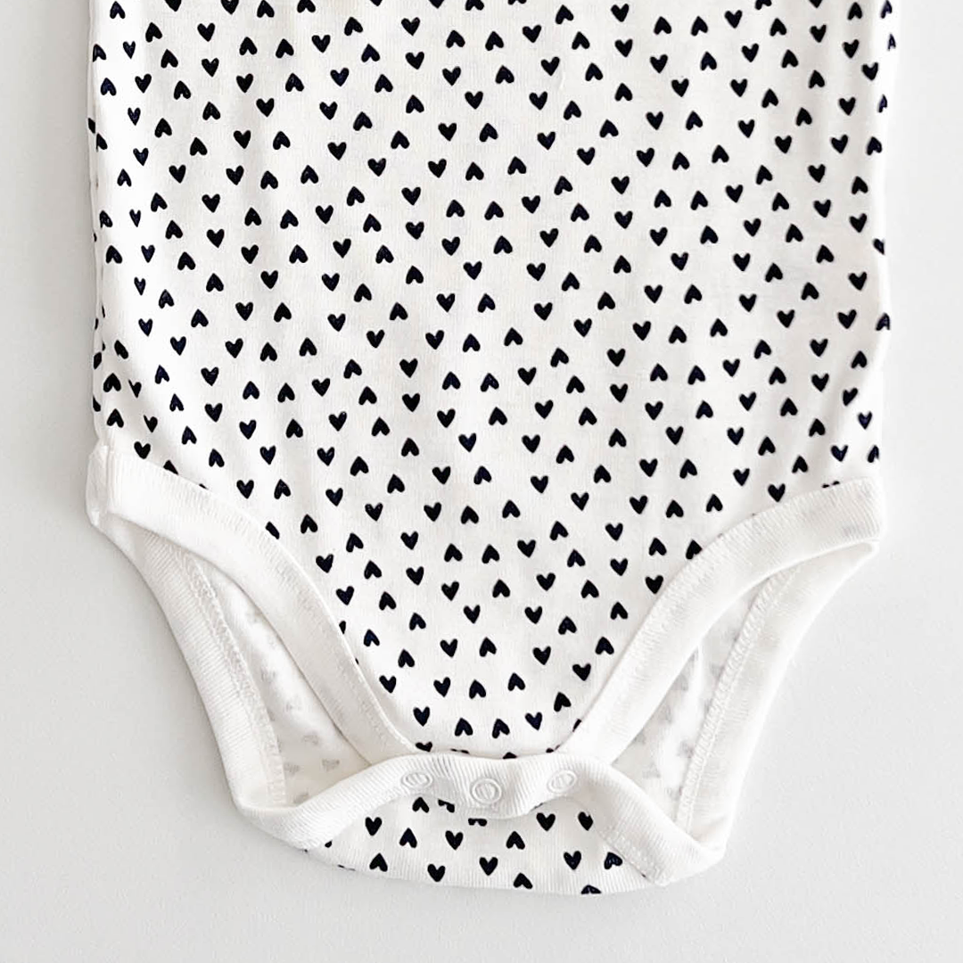 NAVY BLUE LOVE PRINTED ONESIE