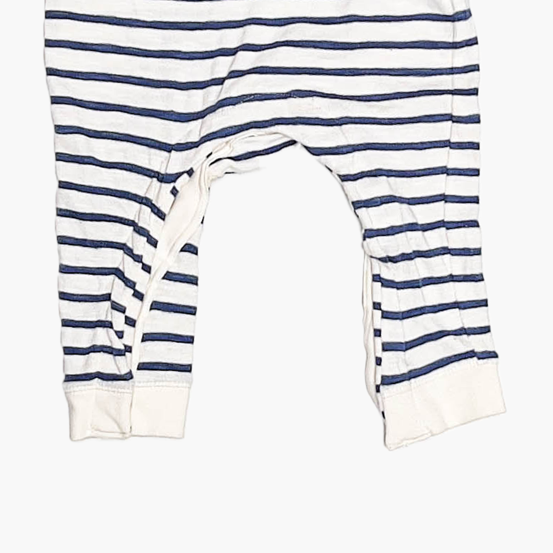 NAVY BLUE ELEPHANT STRIPED ROMPER