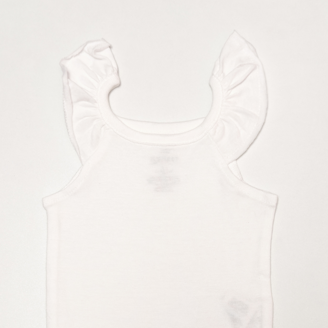 WHITE RUFFLE ONESIE
