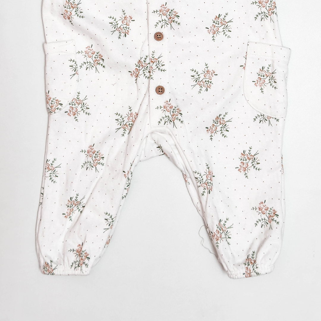WHITE FLORAL PRINTED ROMPER