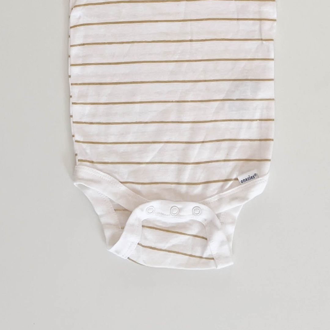 WHITE STRIPED ONESIE