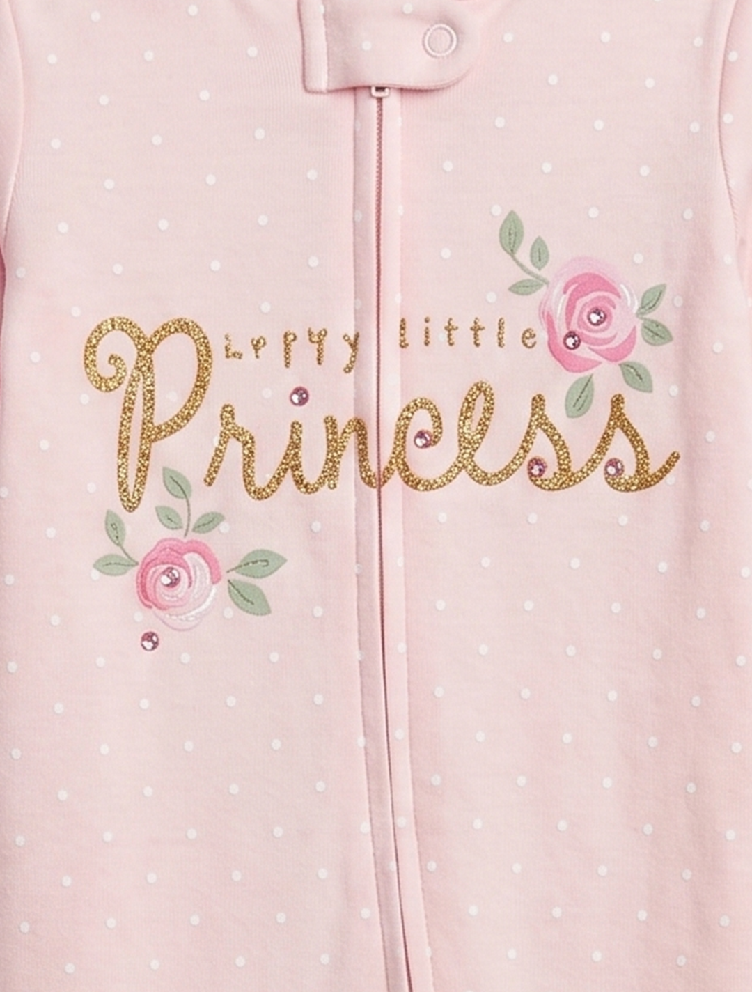 Powder pink zipper sleepsuit