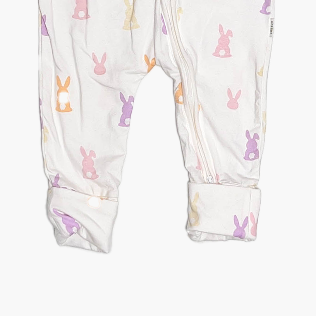 WHITE BUNNY PRINTED ROMPER