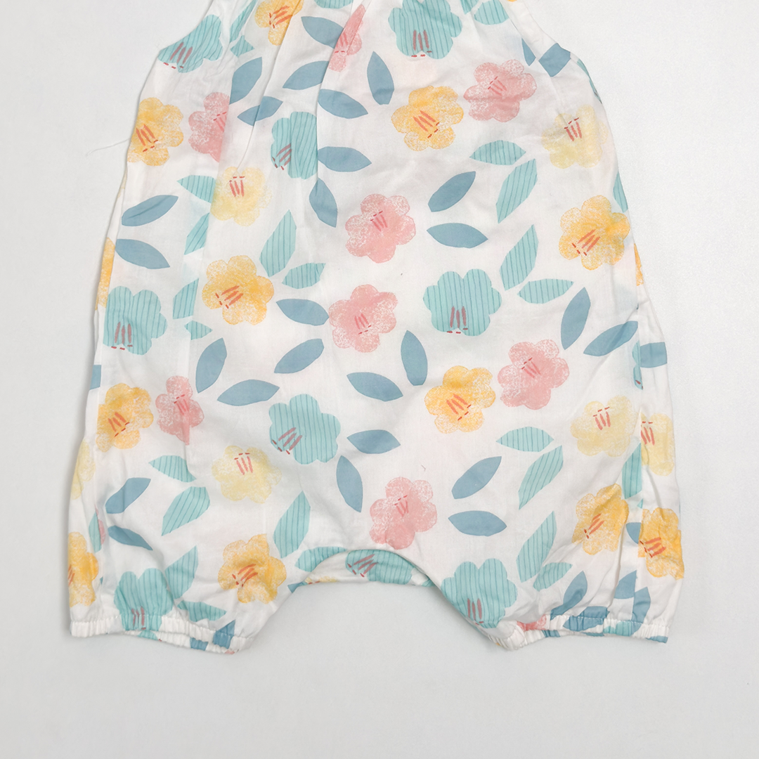 COTTON FLORAL DUNGAREE
