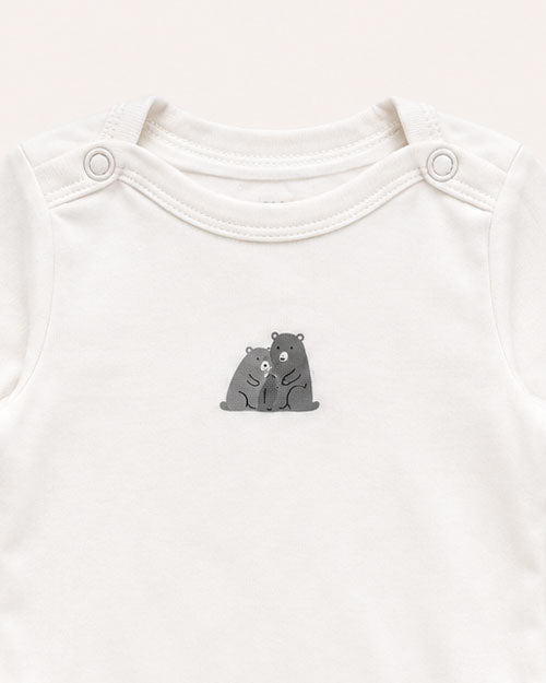 White bear printed onesie