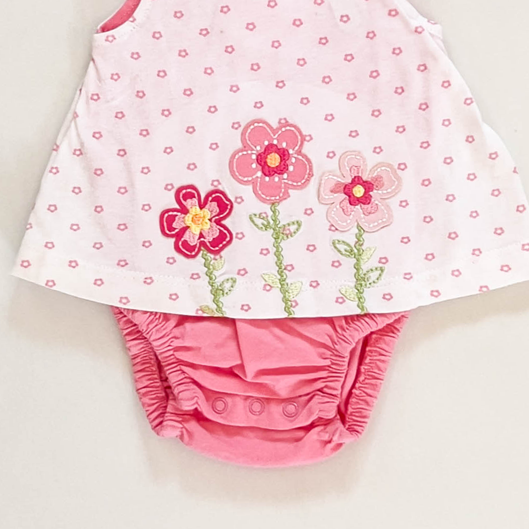 PINK DOTTED GIRLS SUNSUIT