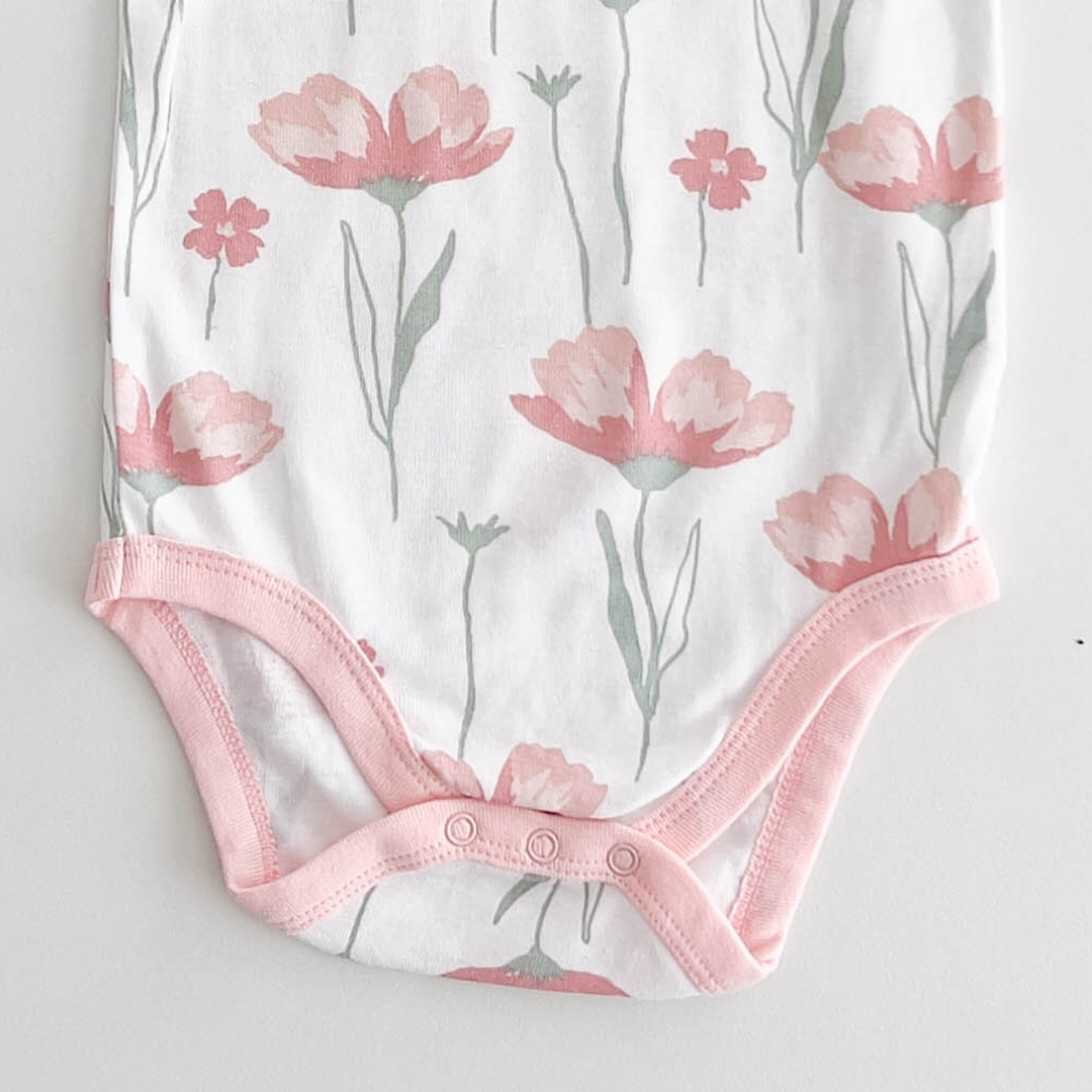 PINK FLORAL ONESIE