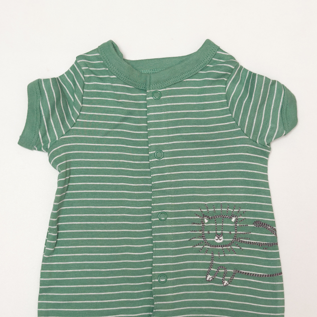 GREEN STRIPED JUMPSUIT