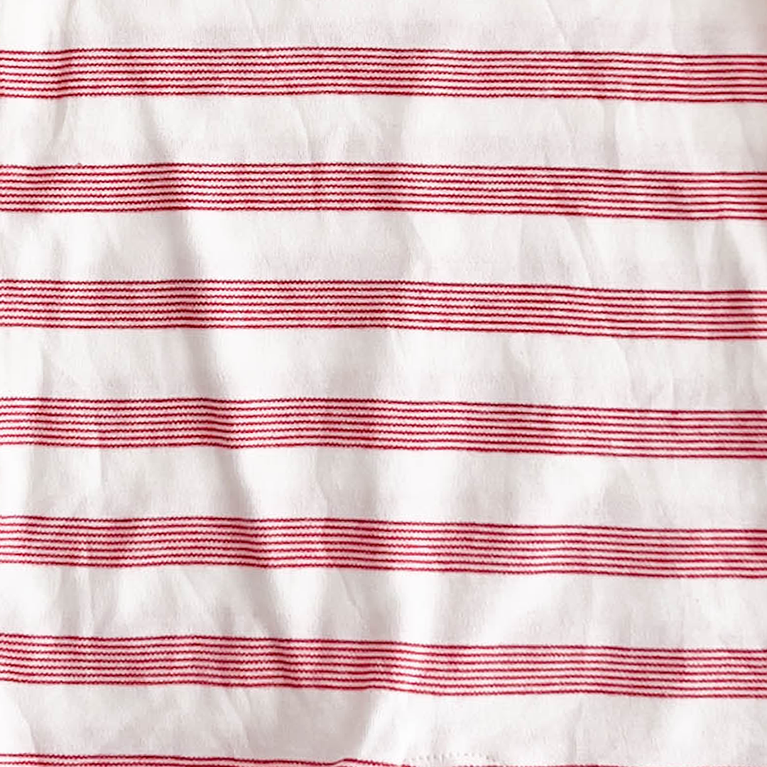RED AND WHITE STRIPED JUMPSUIT
