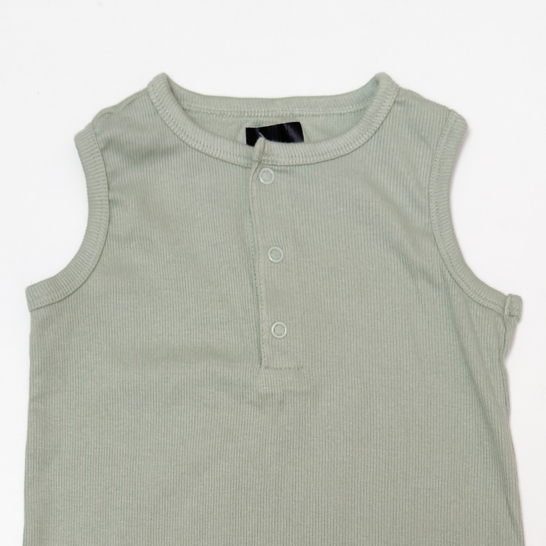 SAGE GREEN RIBBED JUMPSUIT