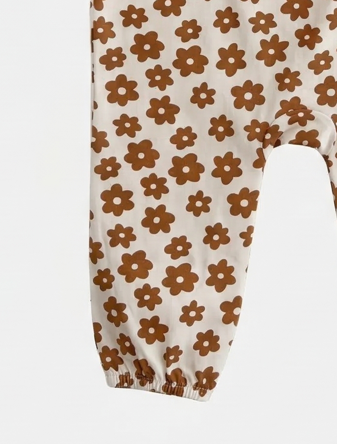 BROWN FLORAL PATTERNED ROMPER