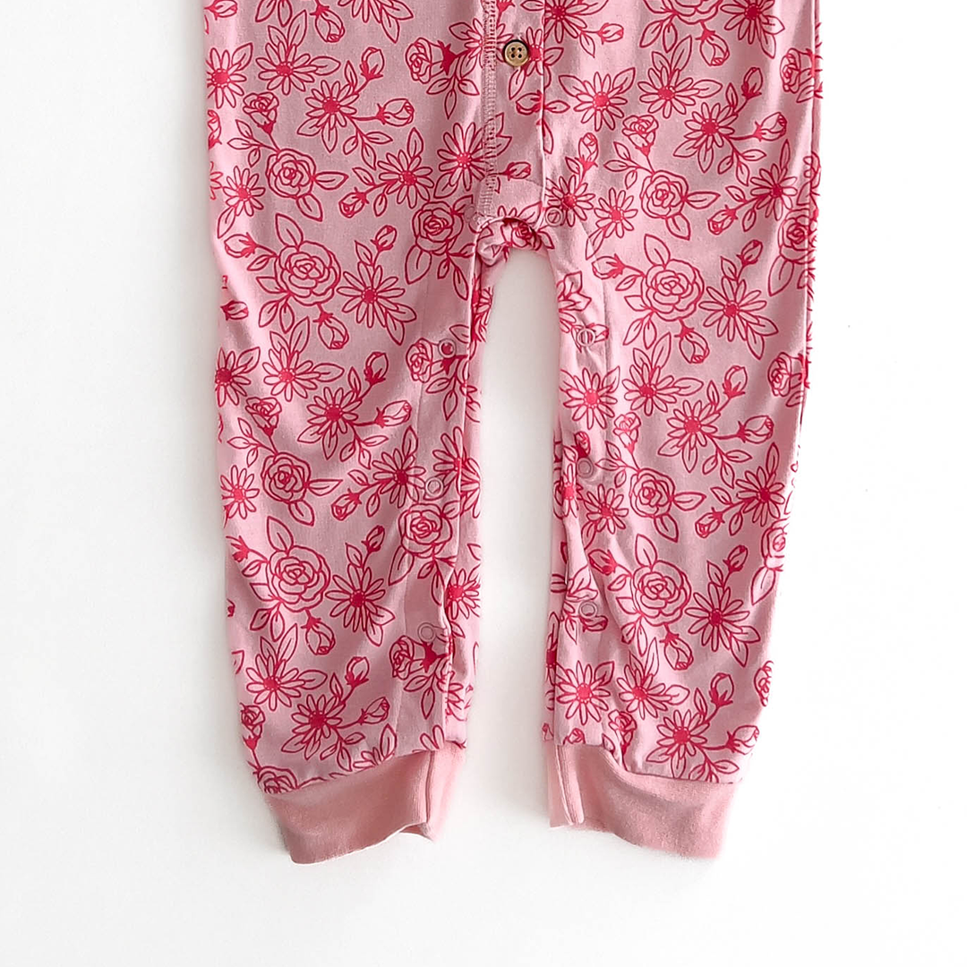 PINK FLORAL ROMPER