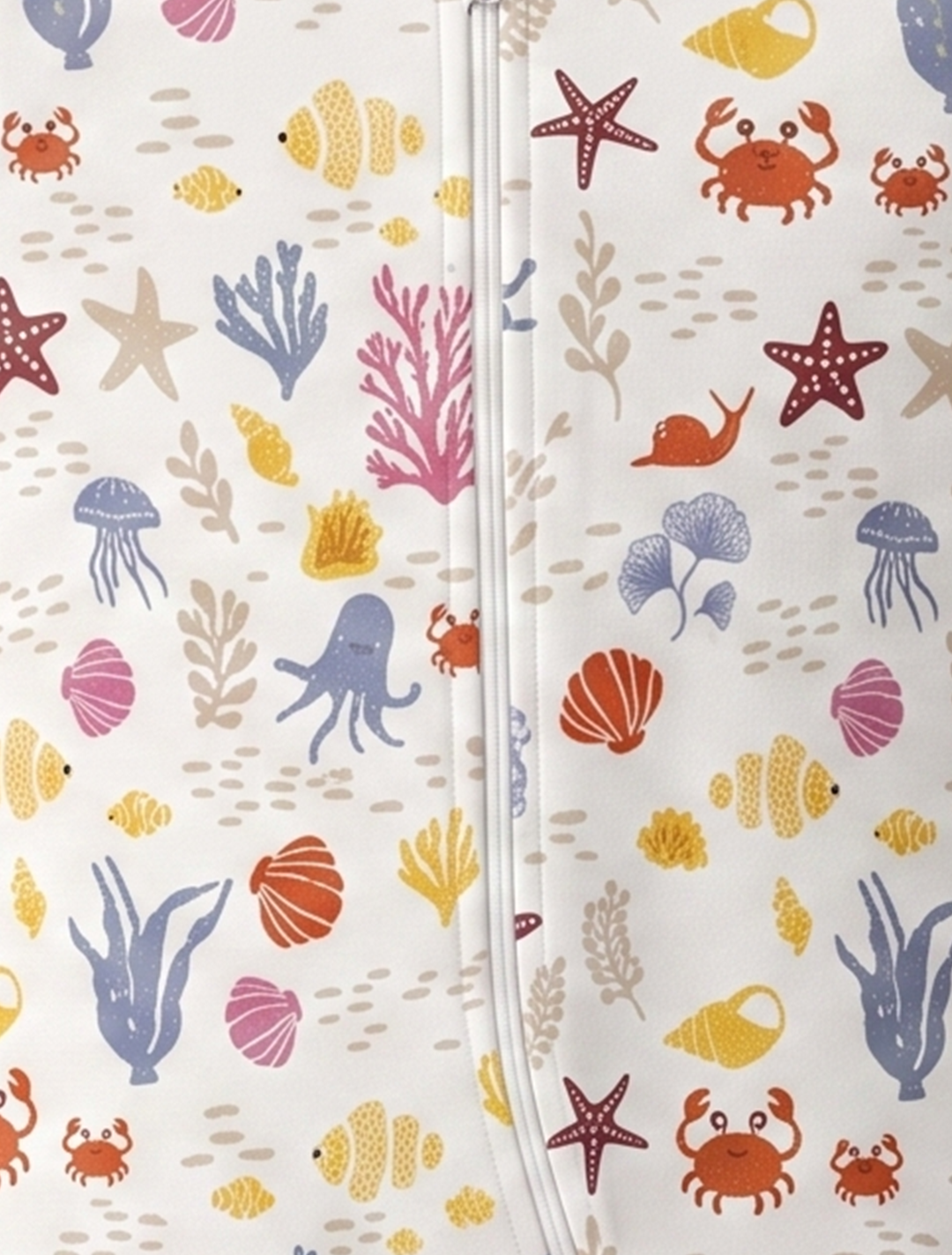 Offwhitle ocean patterned sleepsuit
