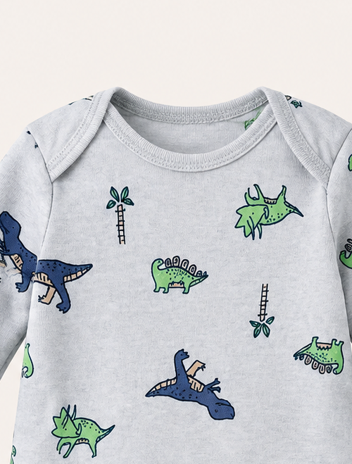 Blue dino printed romper