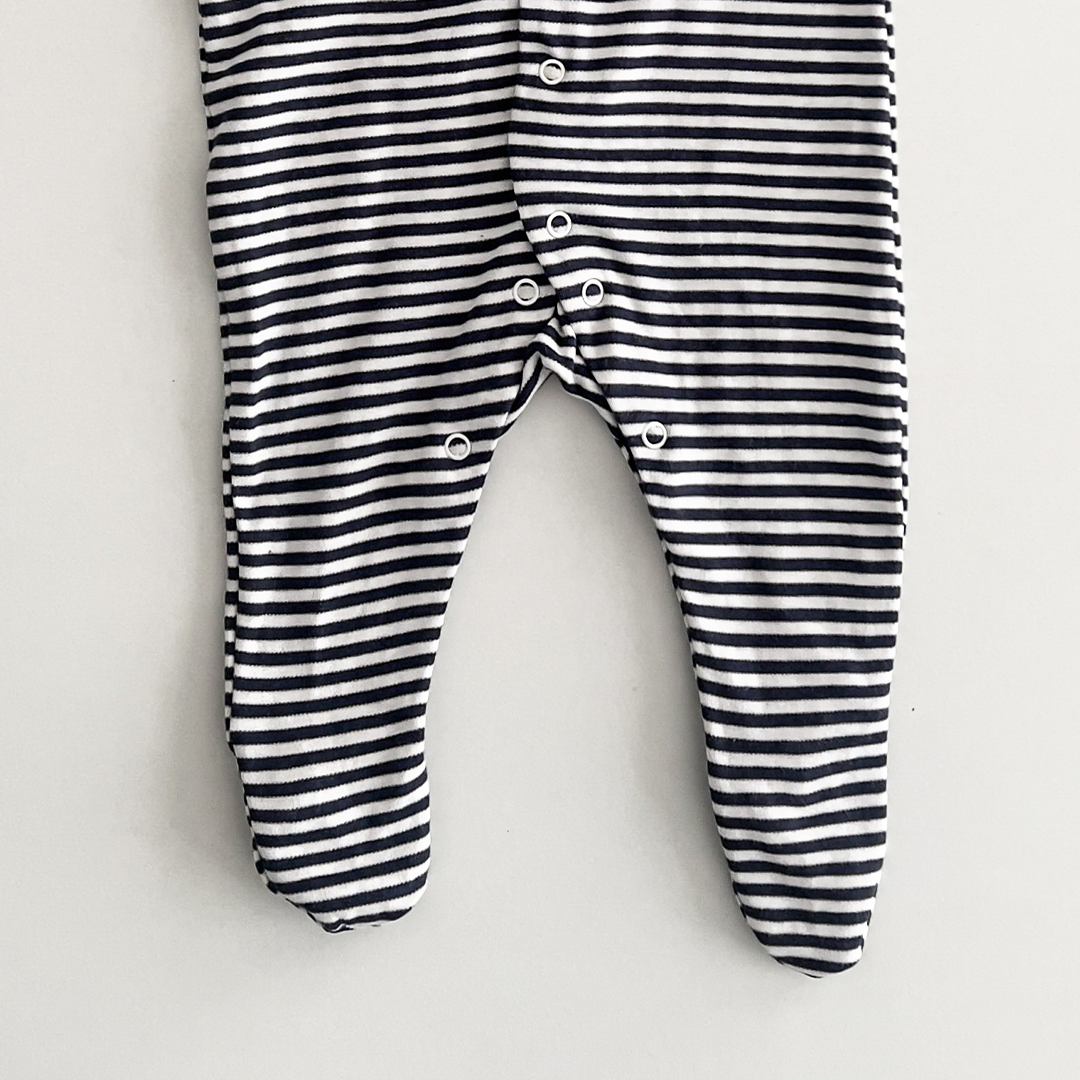 Black and white stripes sleepsuit