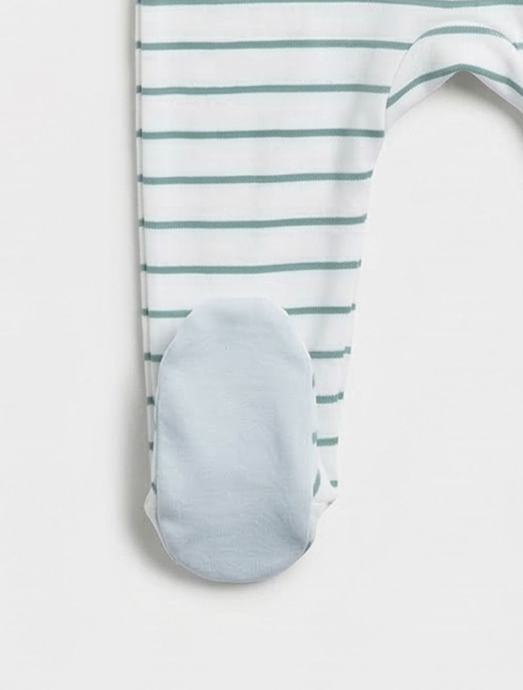 BLUE AND WHITE VISCOUS STRIPED SLEEPSUIT