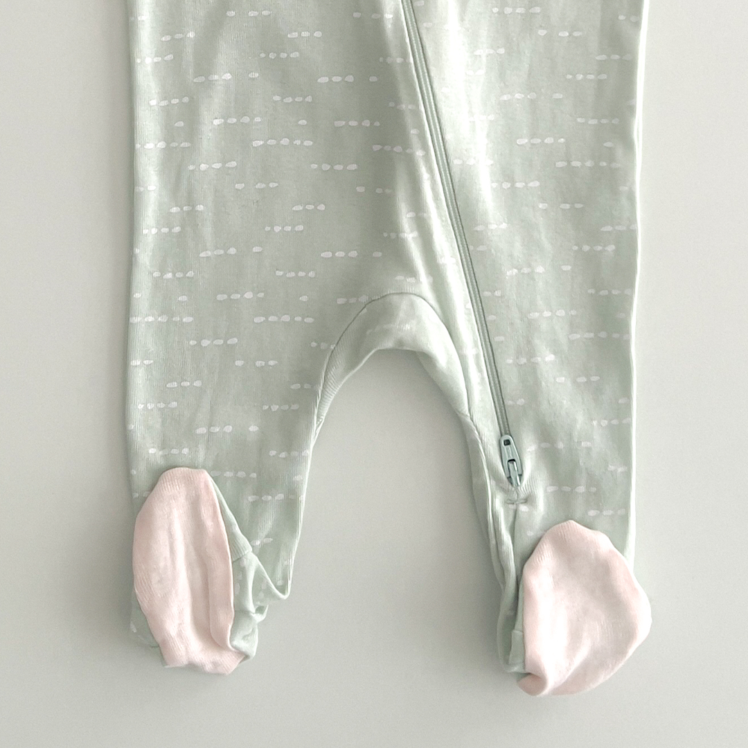 Mint green patterned sleepsuit