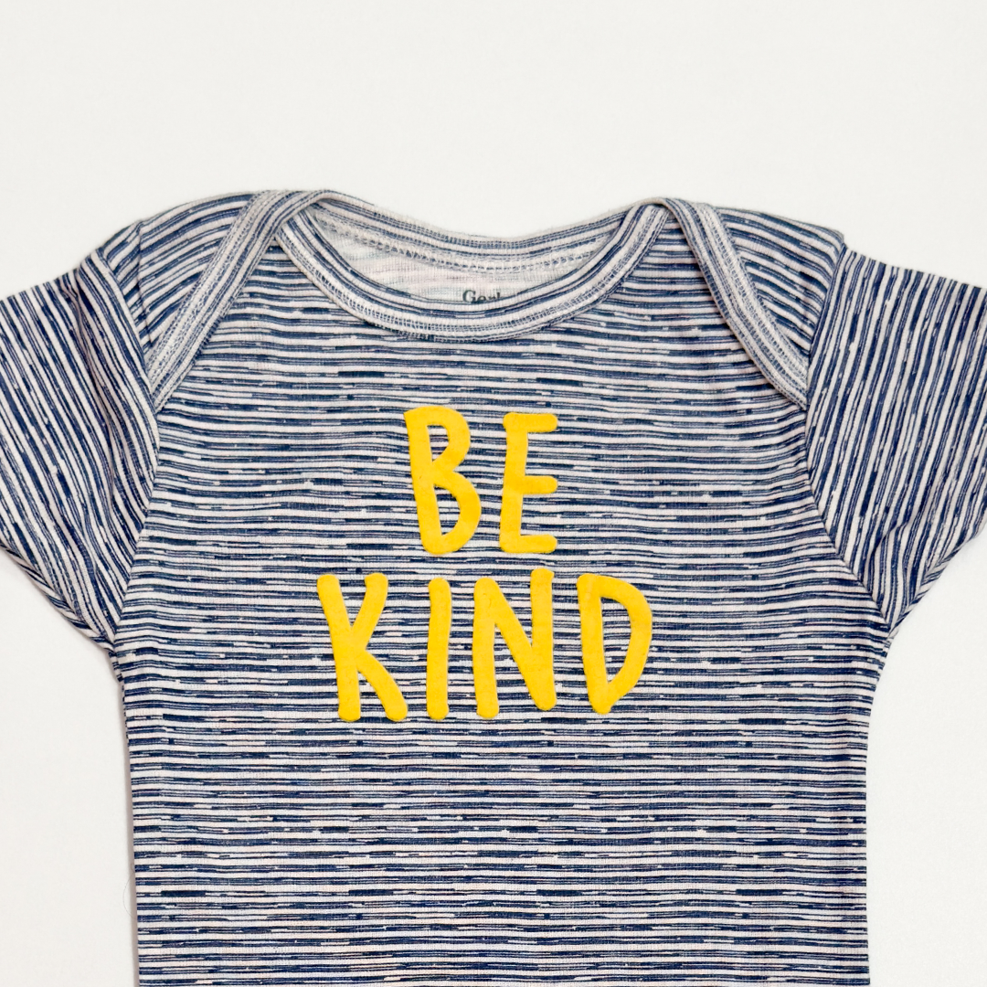 NAVY BLUE STRIPED ONESIE