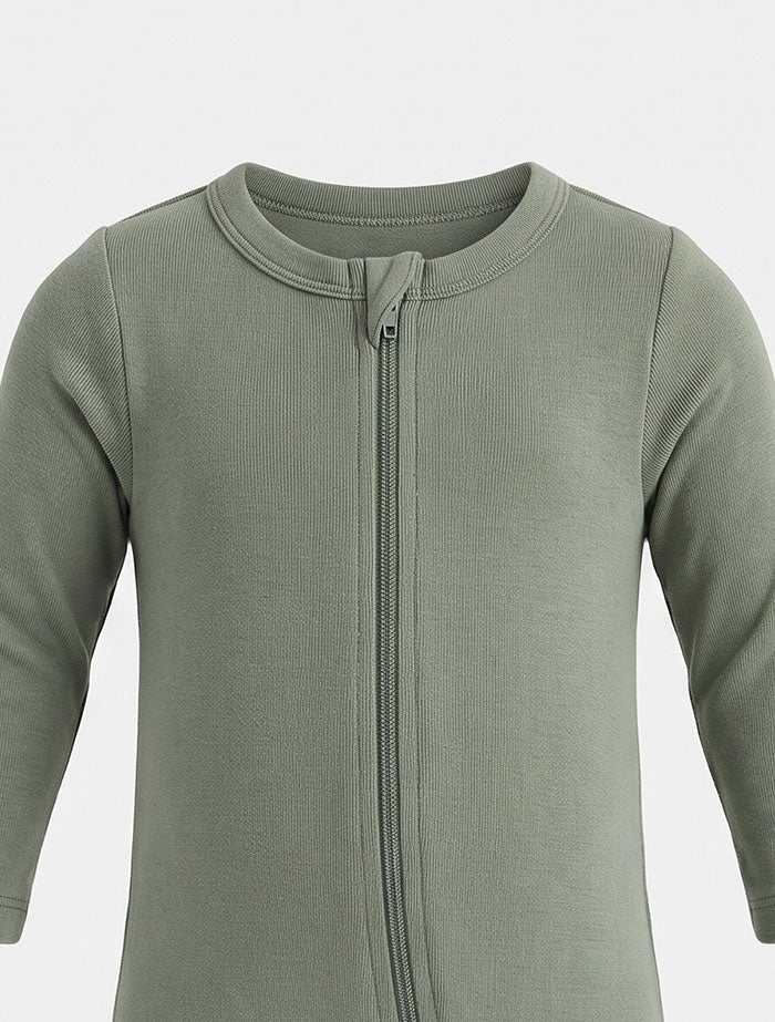 Green 2 way zipper sleepsuit
