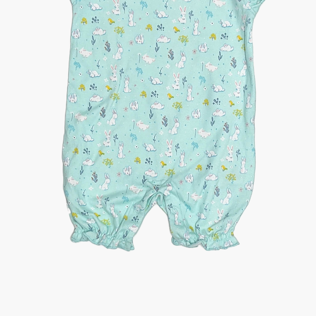 LIGHT AQUA BUNNY PRINTED JUMPSUIT