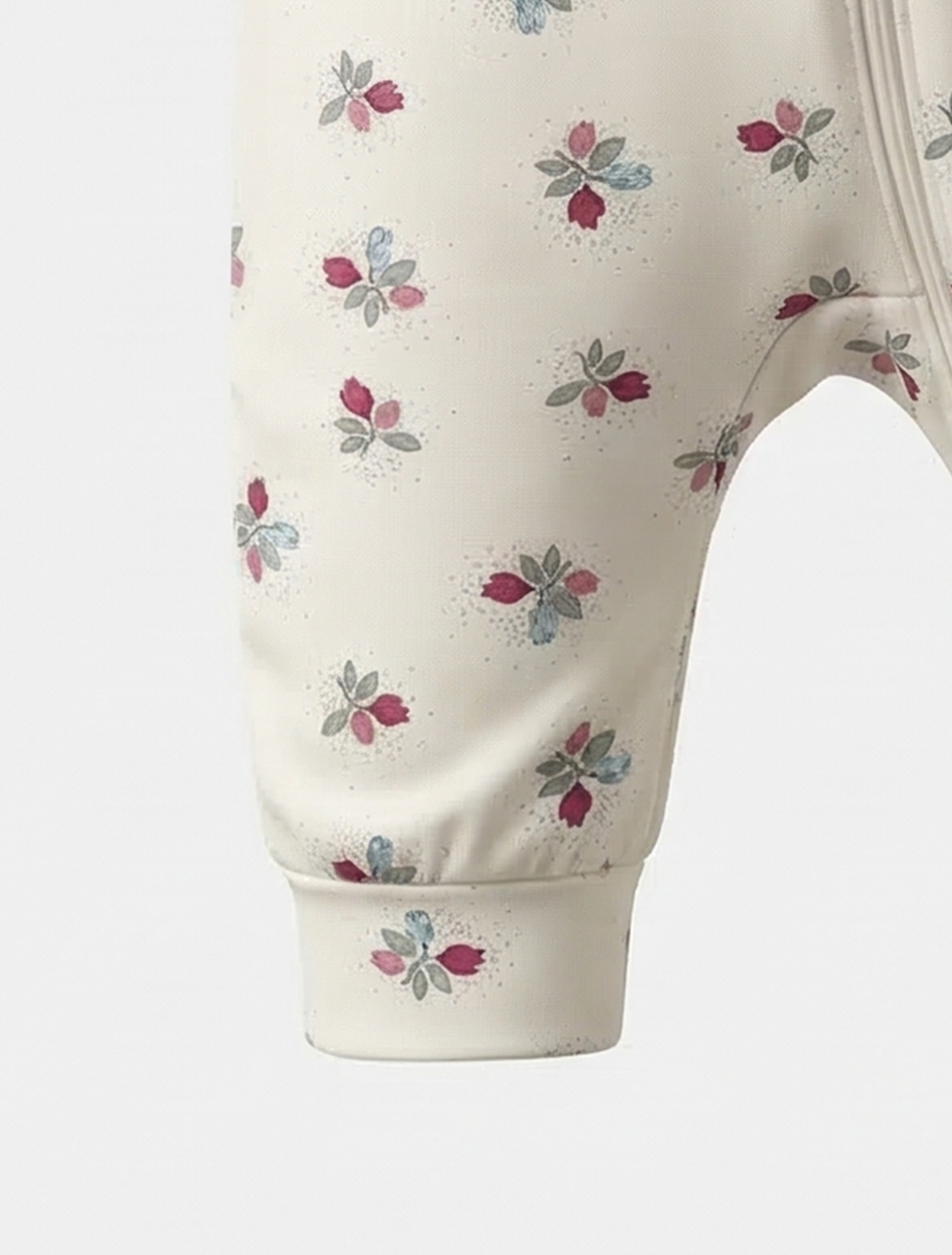 IVORY FLORAL VISCOUS ZIPPER ROMPER