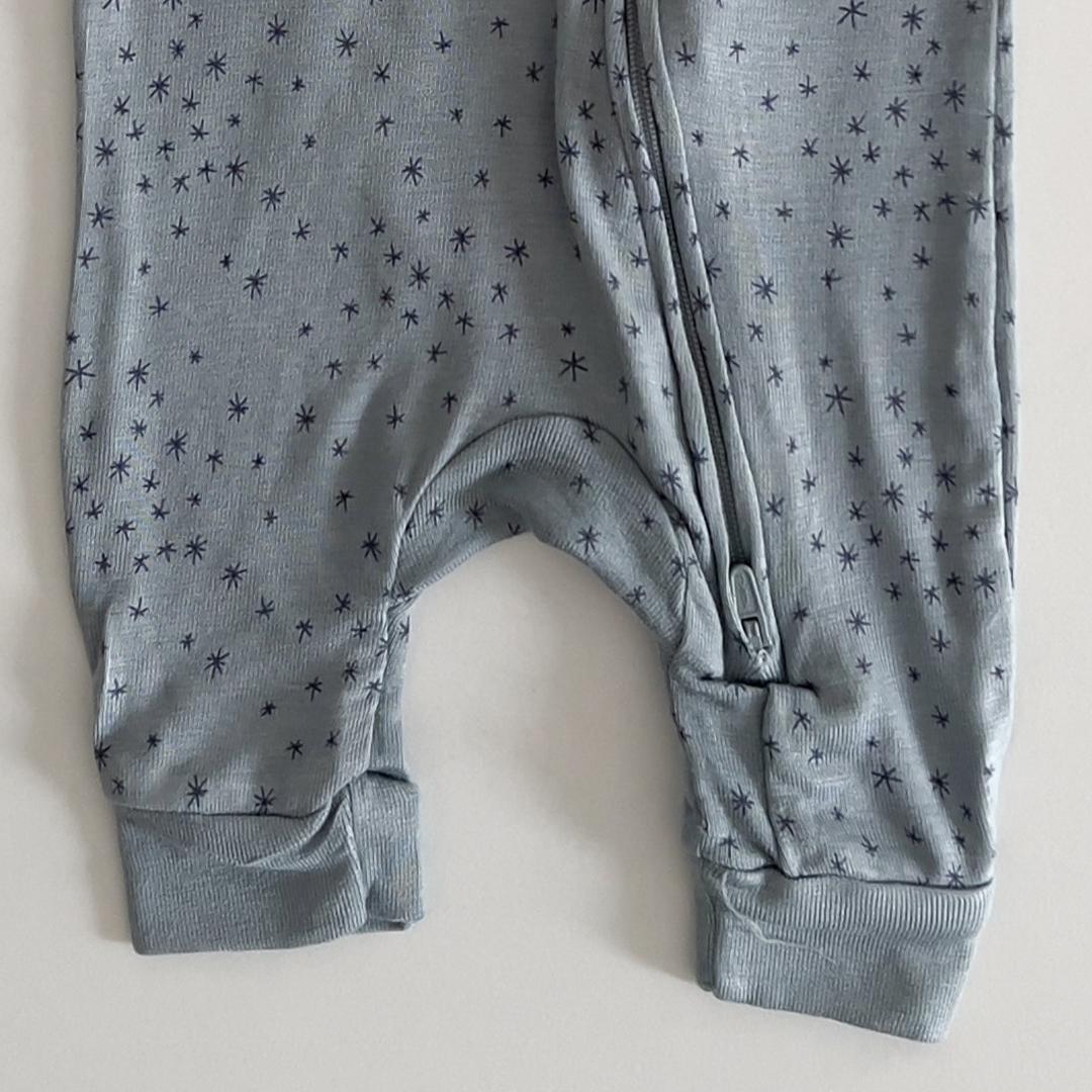 Blue grey star printed romper