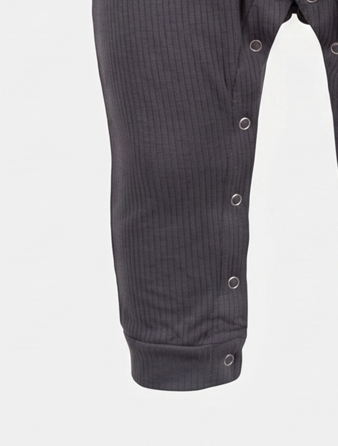 DARK GREY PRINTED RIBBED ROMPER