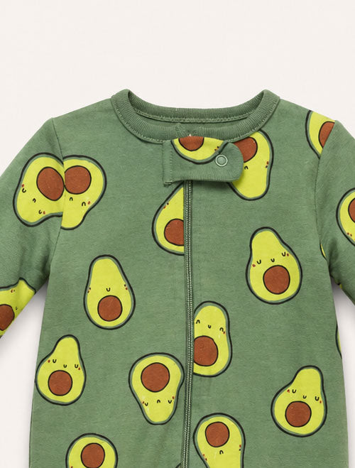 Green avocados printed sleepsuit