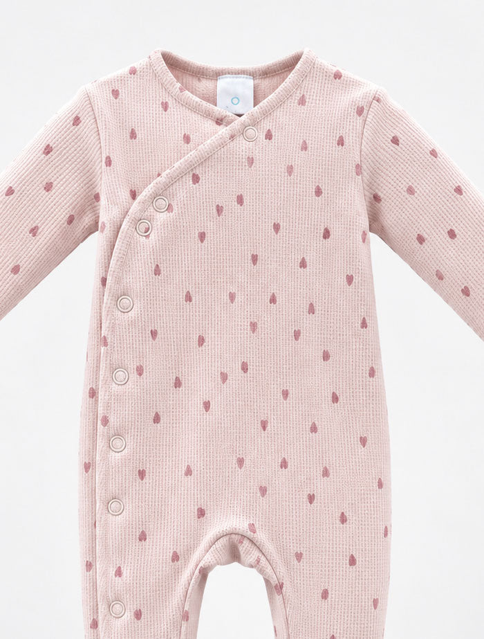 Pink love knitted sleep suit