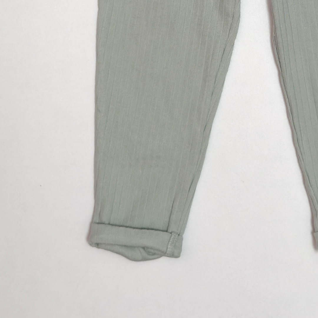 SAGE GREEN RIBBED PANTS