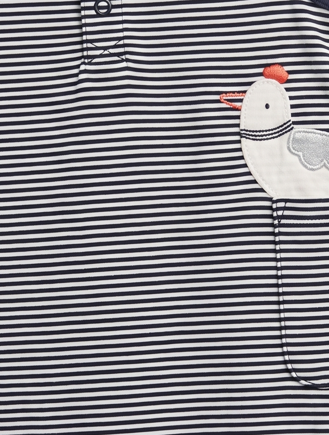 Navy blue striped button jumpsuit
