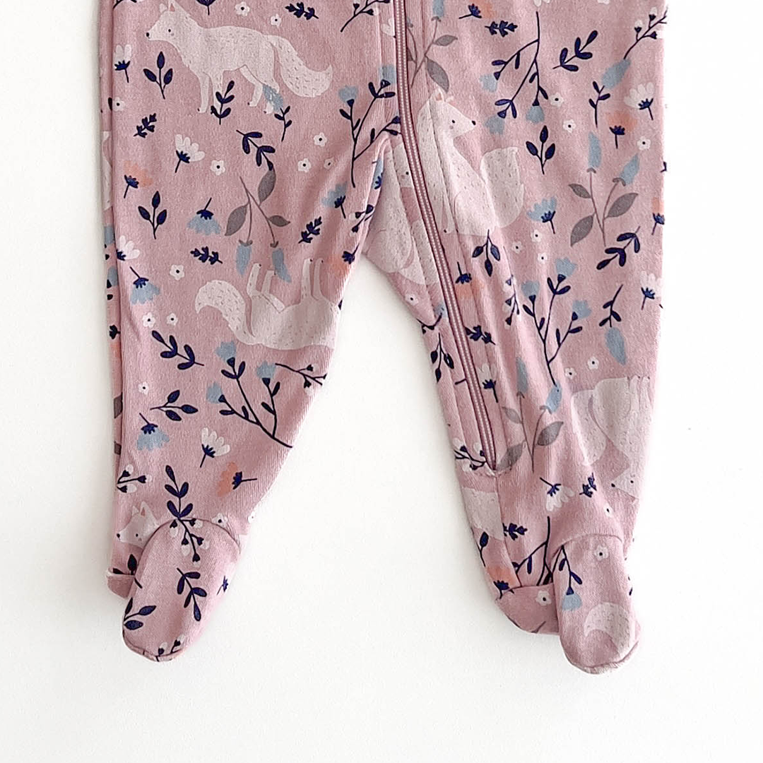 PASTEL PINK PRINTED SLEEPSUIT