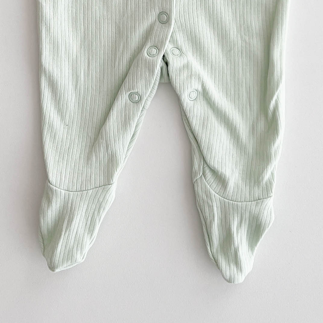 MINT GREEN RIBBED SLEEPSUIT