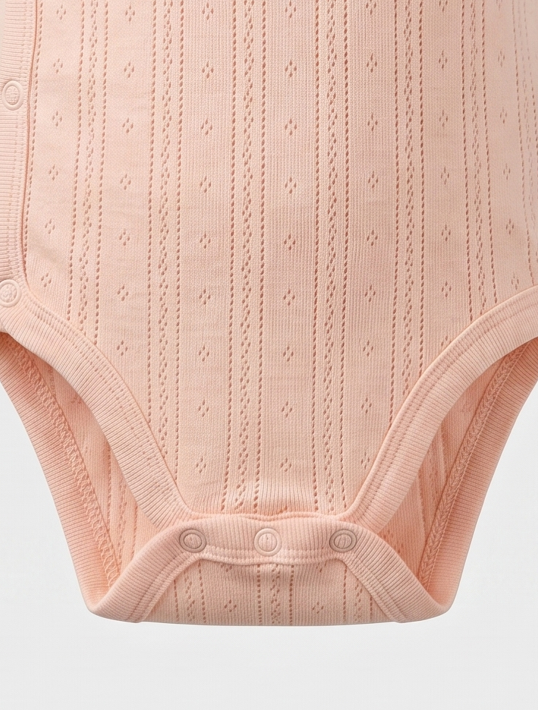 PEACH POINTELLE WRAPOVER ONESIE