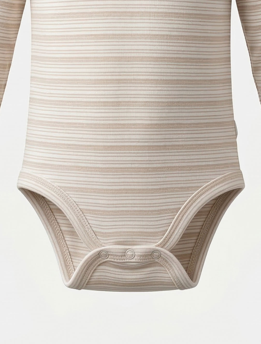 BEIGE WHITE STRIPED ONESIE