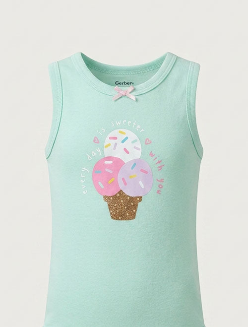 Green printed onesie