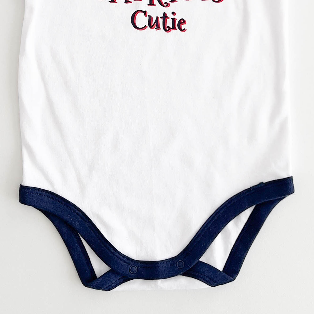 WHITE PRINTTED COTTON ONESIE