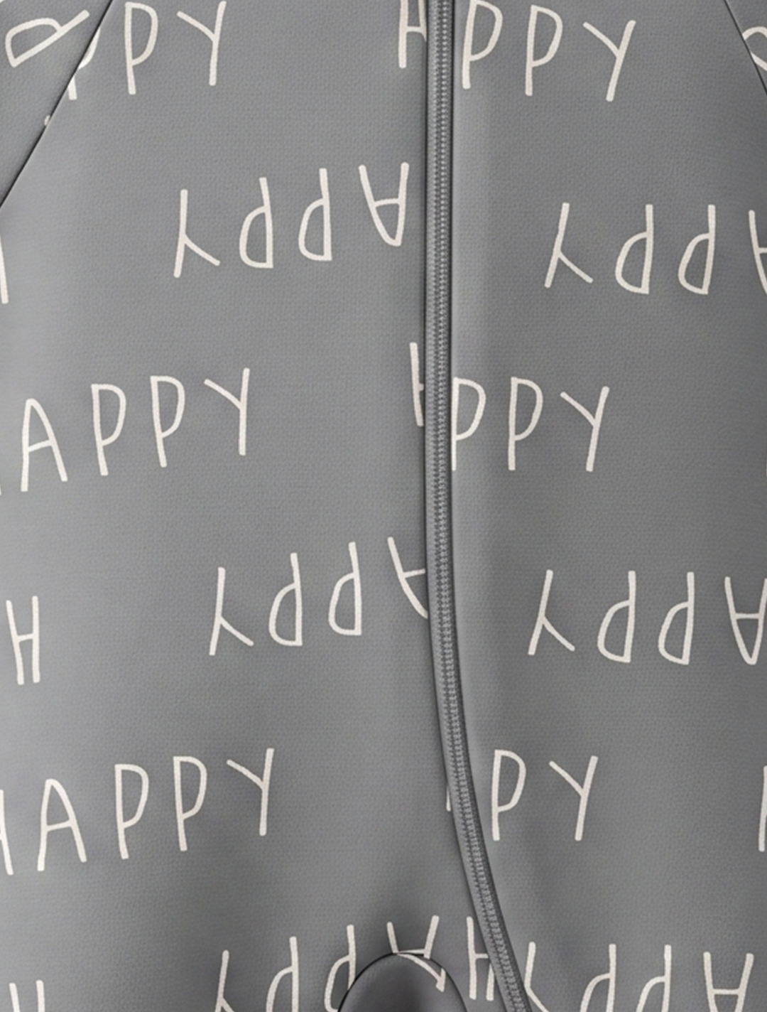 Grey printed zipper sleepsuit