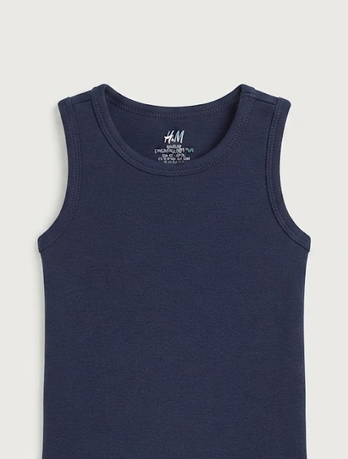 Navy blue sleeveless onesie