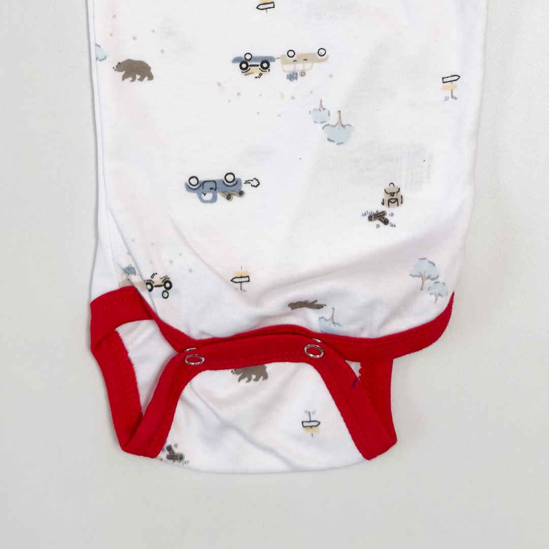 WHITE PRINTED RED ONESIE