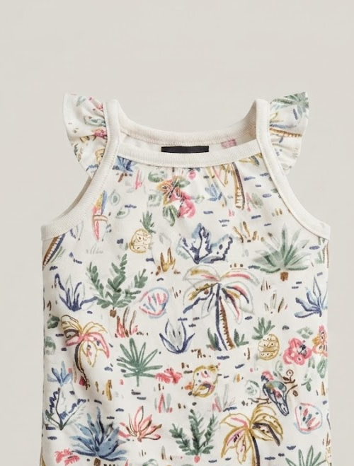 Off white printed girls onesie