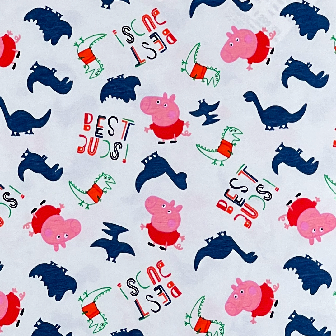 Peppa Pig and Dino Pattern Printed Girls Two Piece | 18-24 Months |