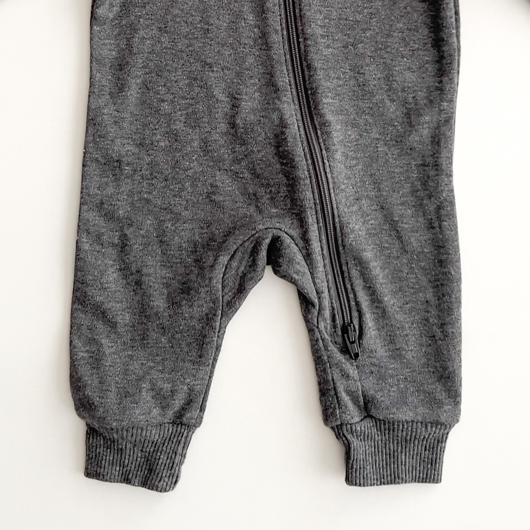 DARK GREY ZIPPER ROMPER