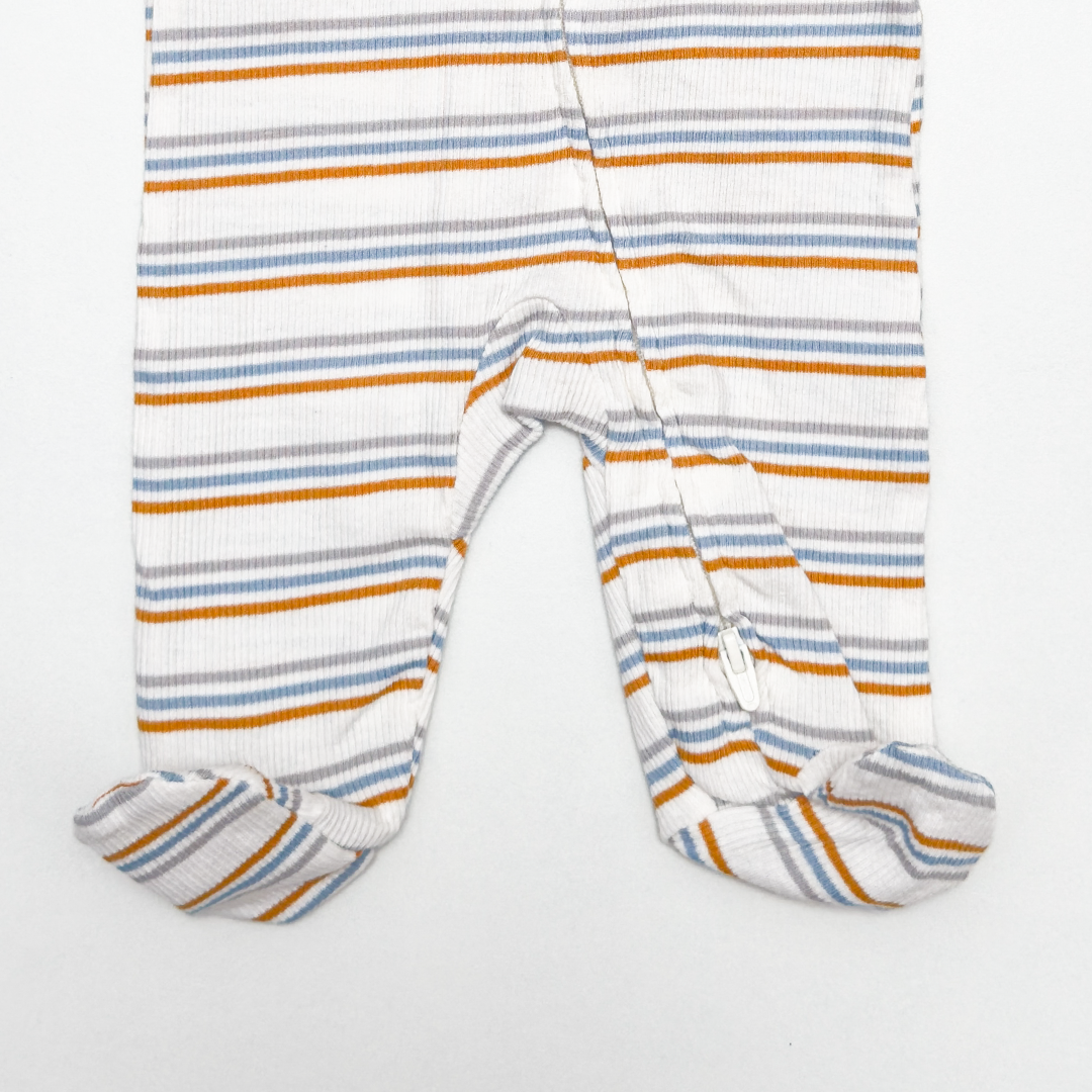 WHITE STRIPED SLEEPSUIT